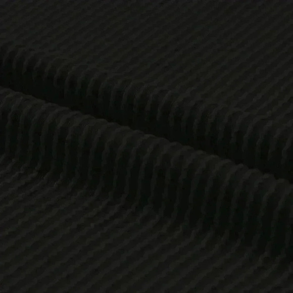 Black Casual Women's Twisted Threaded Short-Sleeved T-Shirt - Picture 5 of 5